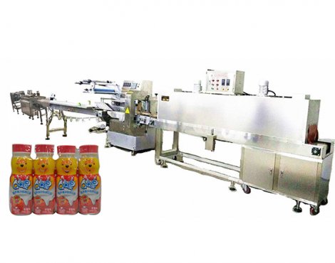 飲品乳制品方瓶自動供料收縮包裝線